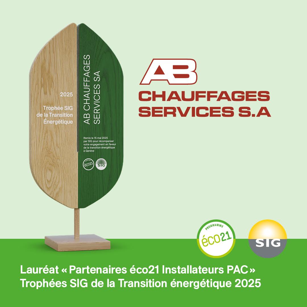 SIG lauréat 2025 du Trophée SIG ECO21 dans la catégorie Installateurs Pompe à Chaleur